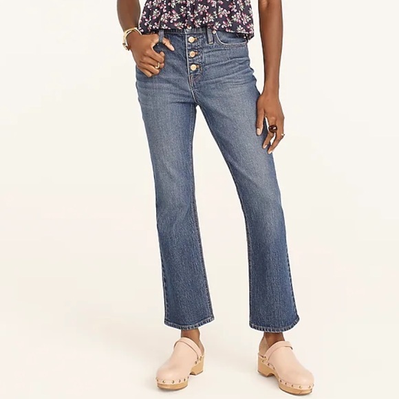 J. Crew NWT 10" demi-boot crop jean in Stone Street wash. Button fly Item BF545 - Picture 3 of 7